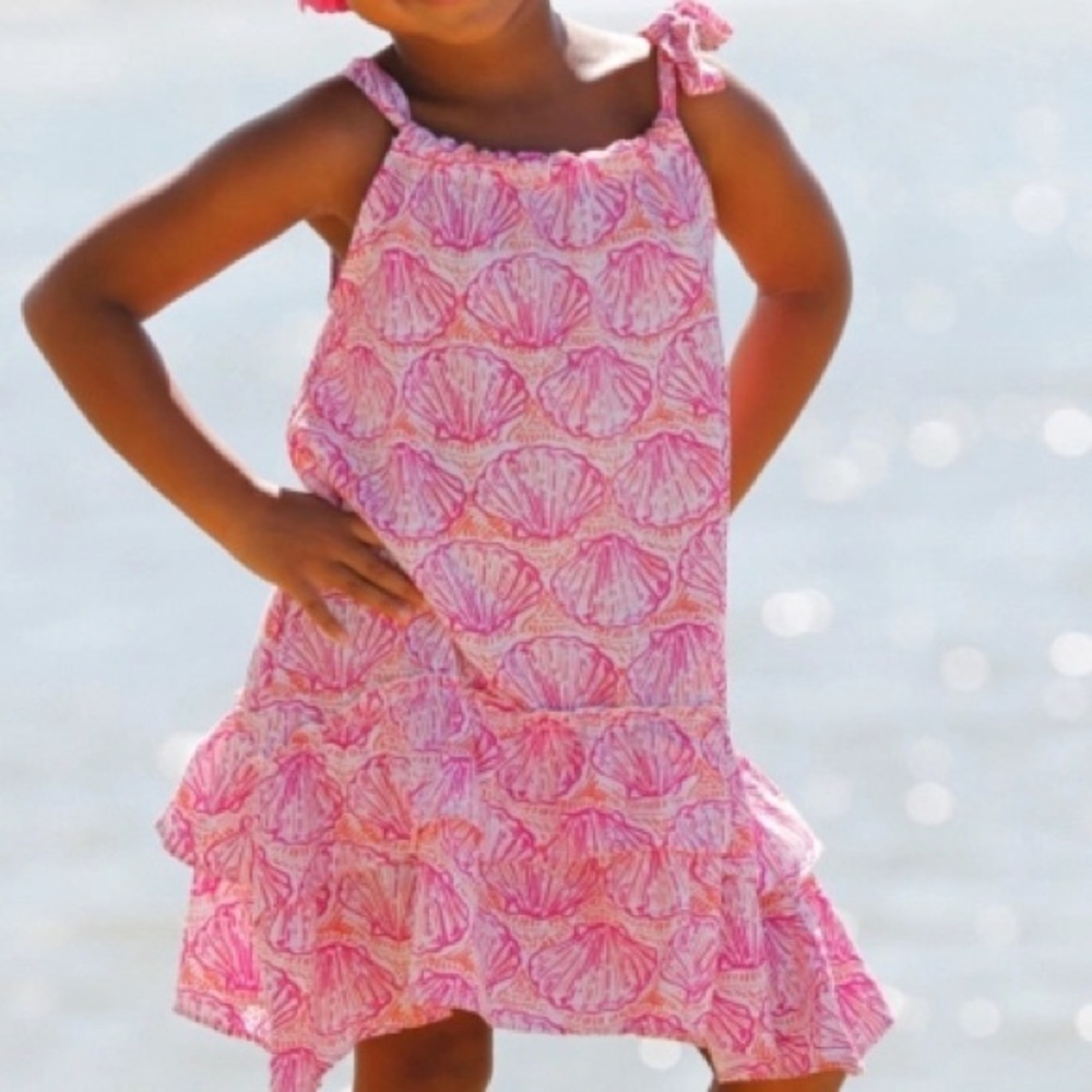 Blue Ginger Girls Pink Seashell Dress Size 3T Beach Summer Sundress